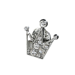 SYGA Men's Suit Chest Brooch Fashionable Gemstone Decoration Diamond Clothing Accessories(Silver Crown)