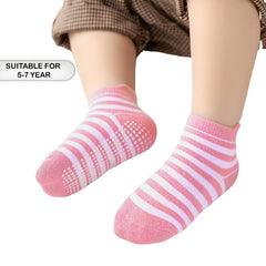MOMISY Baby Girl Boys children Non Slip Toddlers Infant children Cotton Stretch Crew Anti skid Slip Socks-6 Pairs(AntiSkid-Stripe, 1 to 3 years)