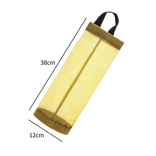 SYGA Plastic Bag Holder Dispensers Folding Mesh Garbage Trash Container Hanging Storage Bag(Black)