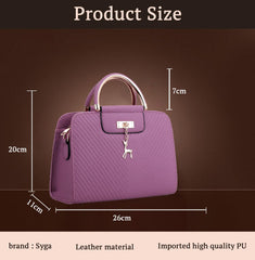 SYGA Women's Handbag Corrugated Fawn Pendant Cute Shoulder Bag Fashionable Style Crossbody Bag(Purple)