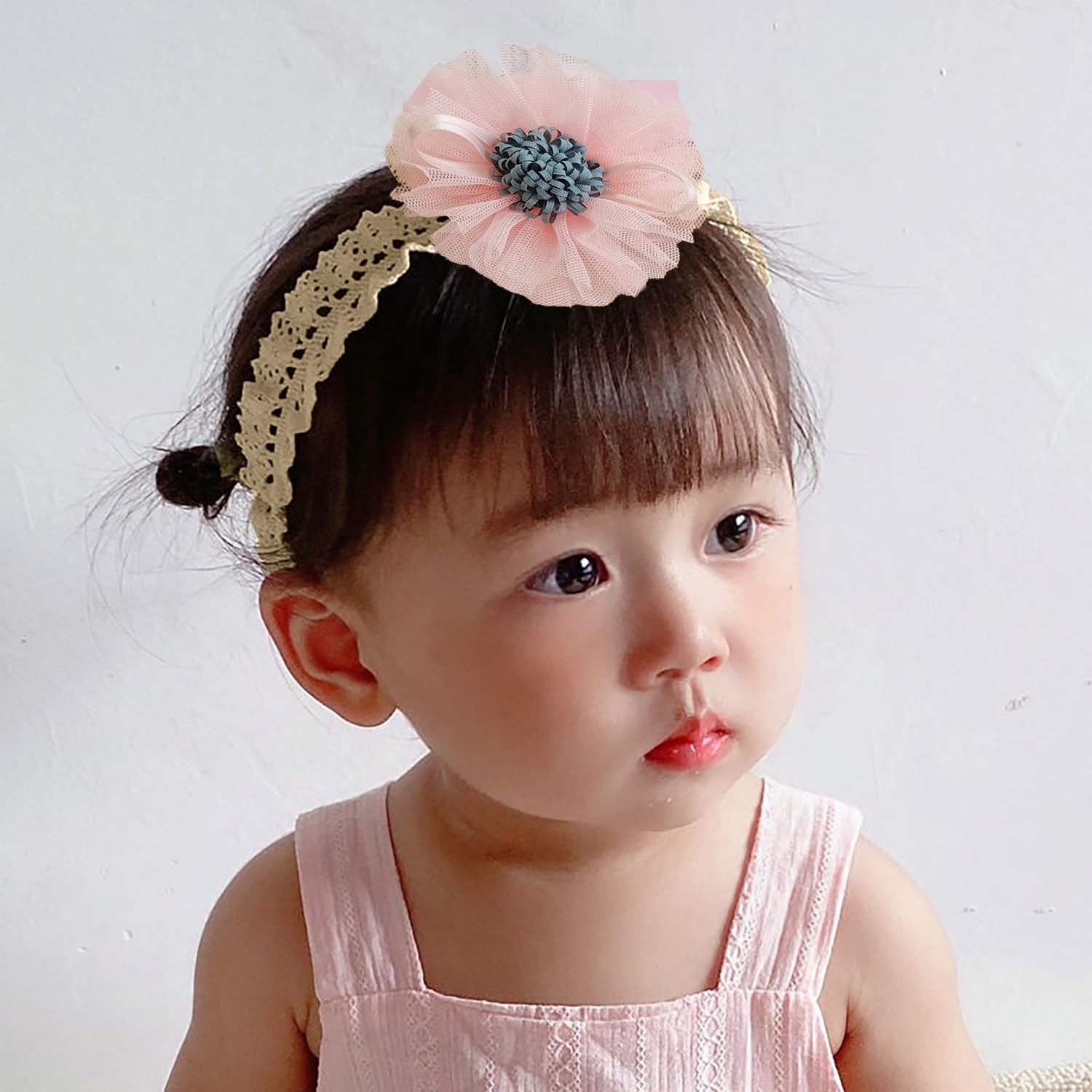 SYGA 3 Pcs Baby Girl Headband Soft Flower Bow Strechable Hairband Suitable For Newborns, Infants, Toddlers and Kids 0-3 Years(Color - 1026)