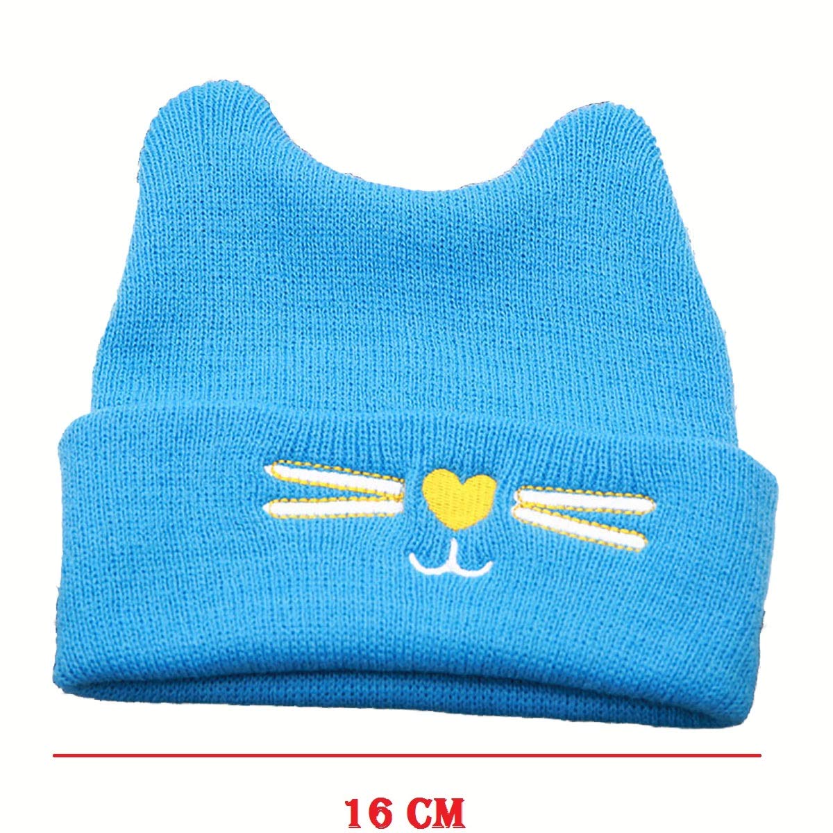 SYGA 1 Piece Medium Knitted Head Design Baby Wool Sleep Cap_Black