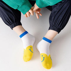 MOMISY 5 Pairs Baby kids Girl Boys Toddlers InfantmCotton Stretch Baby Socks (IN, Age, 1 Year, 3 Years, Emoji)