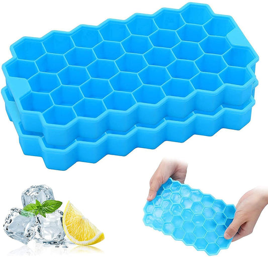 SYGA Soft Honeycomb Ice Cube Tray Silicone Ice Mould Easy Release Chocolate Mould with Lid (Random Color)