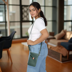 MOMISY Mobile Bag Cellphone Sling Bag Card Holder Wallet Handbag Crossbody multi-function Shoulder Bag for Girls & Women (Green)