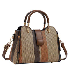 SYGA Women Elegant Woven-Texture Handbag  – Tote with Handles & Adjustable Shoulder Strap – Stylish Casual Bag