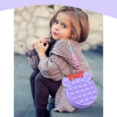 SYGA Children Pop It Fidget Minnie Dot Silicone Bag Kids Push Popper Educational Decompression Bubble Shoulder Bag (Color 1)