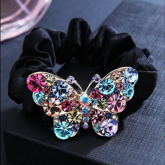 SYGA Female & Girls Hair Ring Head Rope Cloth Ring Tie Hair Rope Headdress Coil Hair Flower Butterfly Rubber Band - Purple