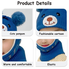 MOMISY Accessories Winter Soft Woolen Monkey Cap with Velvet Lining for Baby Boys Girls Kids, Infant, Toddler- 2-6years, Pack of 1-Bear (in, Age, 2 Years, 6 Years, Blue)