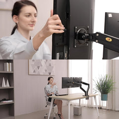 SYGA NB G35 Dual Monitor Stand, 22-32 Inch Gas Spring Monitor Mount, Height Adjustable, Load 4.4-26.4 lbs per Arm