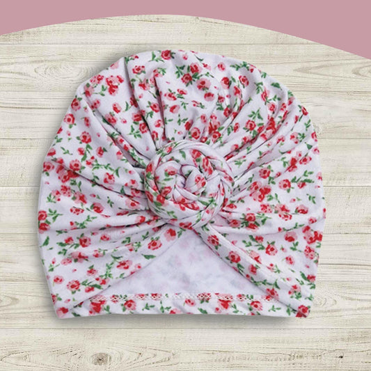 SYGA Baby Hat Infant Hat 6 Months-3 Year Floral Print Hat Headwear Hat Accessories with Big Bow Soft Knot Newborn Hat (Floral)