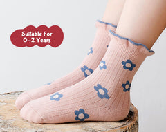 SYGA 5 Pairs Baby Socks, Toddlers Infant Cotton Stretch Crew Socks with Yellow Dinosaur Design, Suitable for 0-2 Years baby