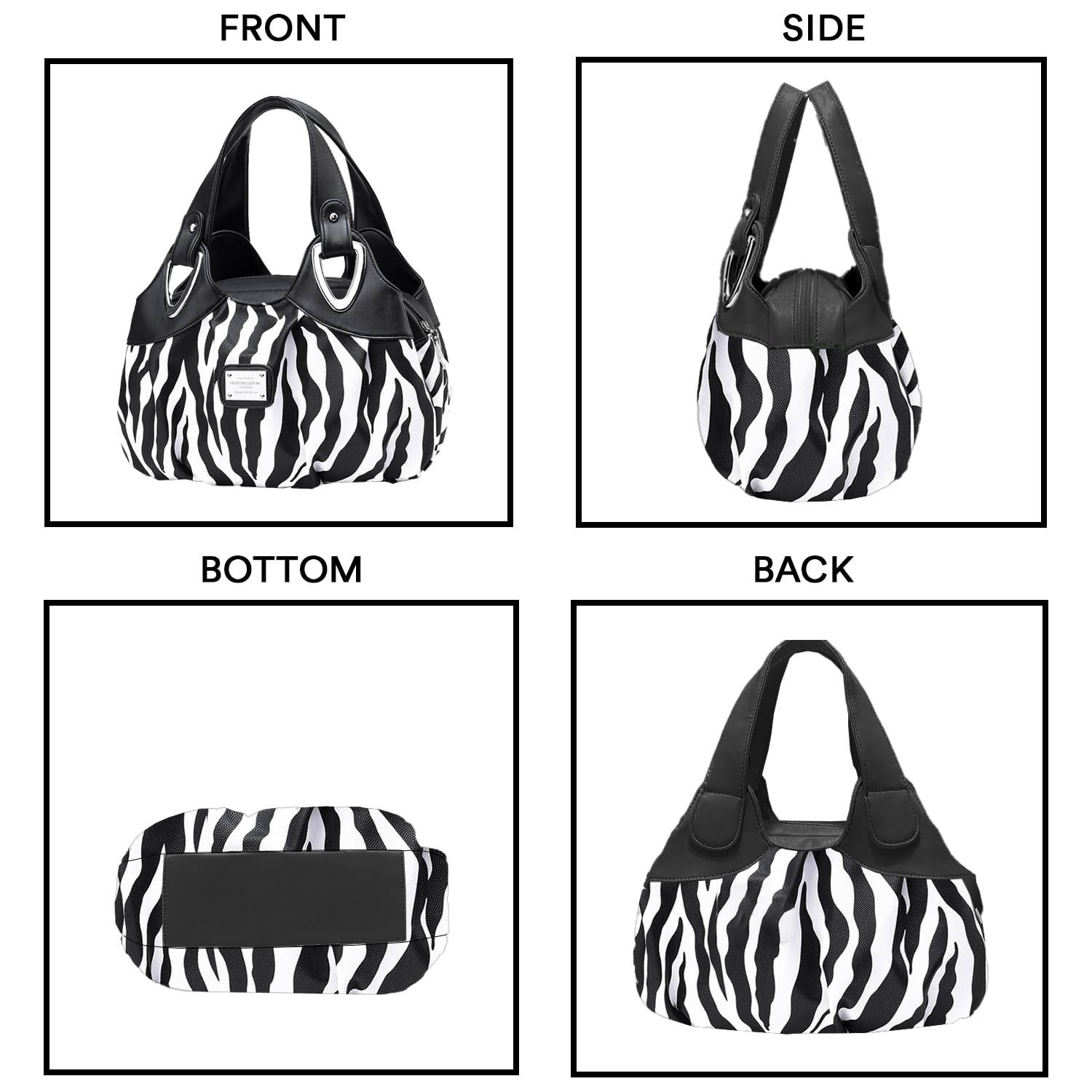 SYGA Women's Printed PU Leather Hobo Bag, Multiple Colors and Patterns, Crossbody Shoulder(ZEBRA PRINT)