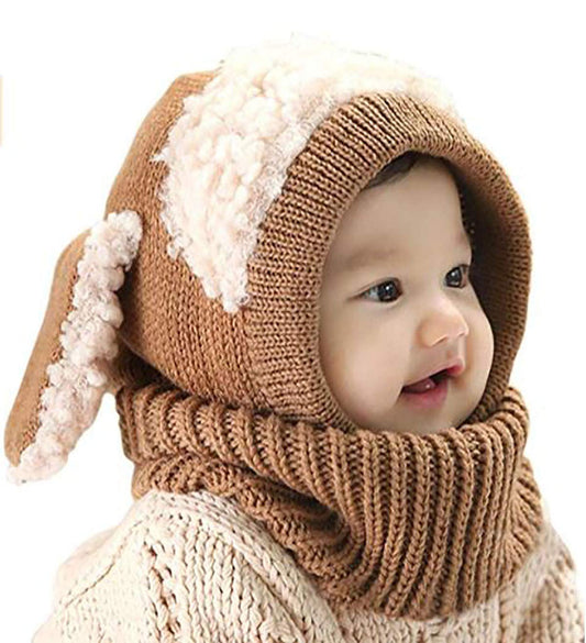 SYGA Unisex Wool Cap for Cap Kids Warm Winter Hat Neck & Ears Warme Beanie with 2-4 Year Baby Cap Blue
