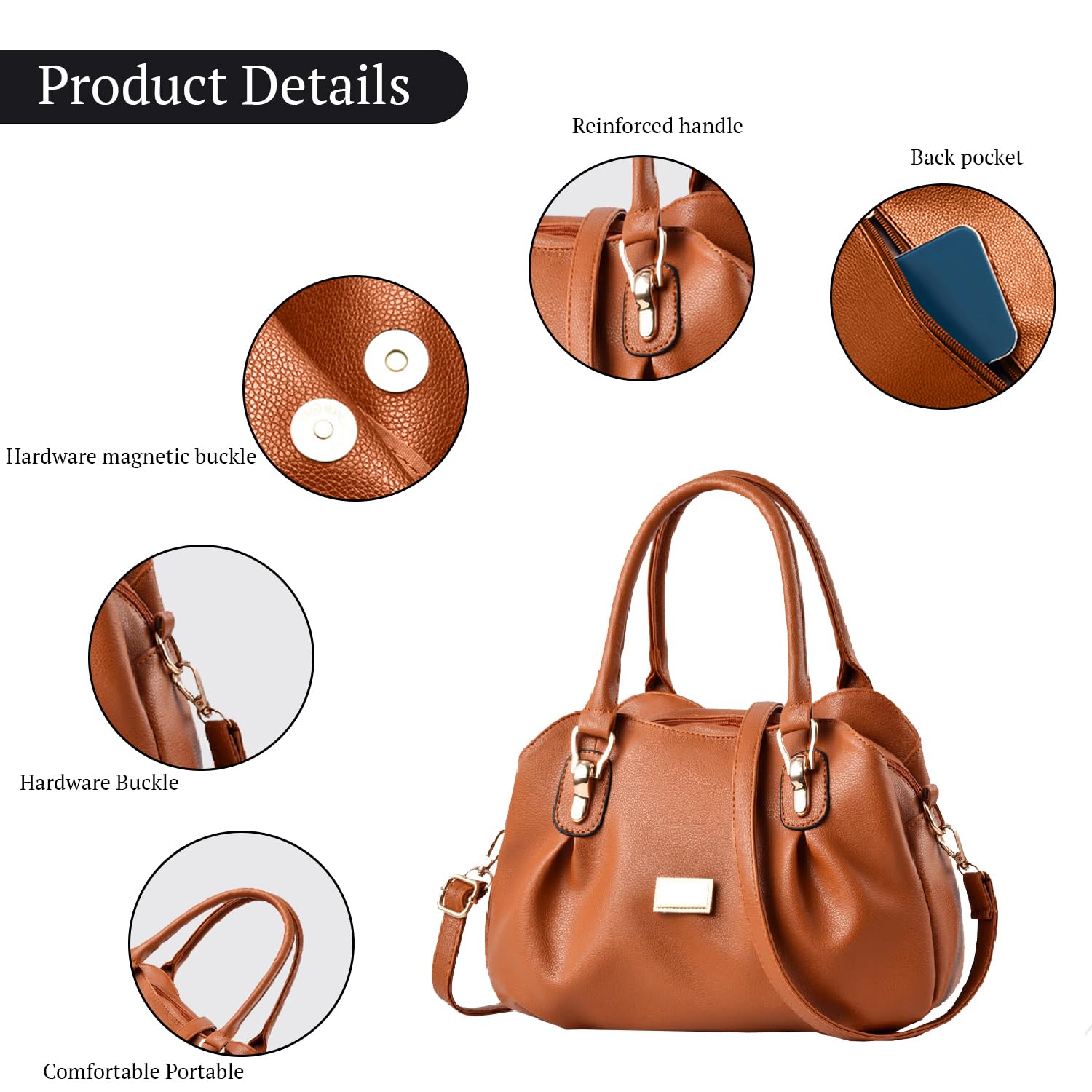 SYGA Women's Bags Soft Leather Middle-Aged And Elderly Women's Bags Single Shoulder Crossbody Bag(Khaki)
