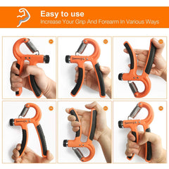 SYGA 1 Piece Hand Grip Strengthener, Grip Strength Trainer Forearm Grip Workout Adjustable Resistance (22-88 Lbs&30-145 Lbs) Extended Hand Gripper Grip Exerciser(Random Color)