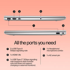 HP 15, 13th Gen Intel Core i5-1334U Laptop (12GB DDR4,512GB SSD) Anti-Glare,Micro-Edge,15.6''/39.6cm, FHD, Win11,M365,Office24, Silver,1.59kg, Iris Xe Graphics, FHD Camera w/Privacy Shutter, fd0575TU