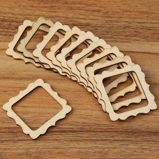 SYGA Set of 30 Square Round Scrapbook Decorative Wood Craft Items