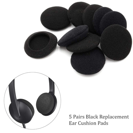 SYGA 5 Pairs Black Replacement Ear Cushion Pads for Sennheiser PX100 Koss
