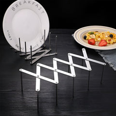 MOMISY Telescopic Pot Lid Organizer Stainless Steel Multi-use Adjustable Length