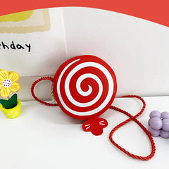 SYGA Children's Lollipop Pattern Sling Bag Coin Bag Backpack PU Leather Kitten Handbag for Toddlers Kids [12 X 4 X 12 CM] (Green)