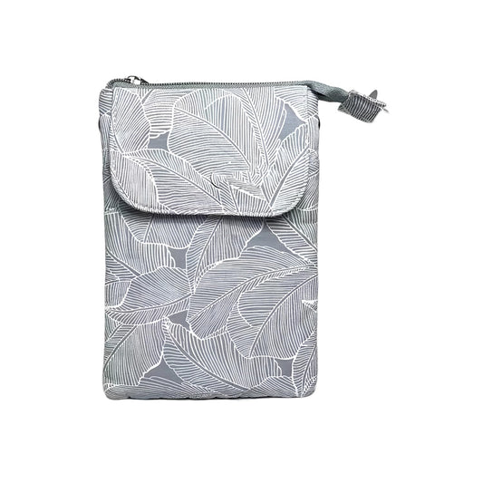 MOMISY Content generated Canvas Mobile Bag Cellphone Sling Card Holder Wallet Handbag, Crossbody Multi-function Shoulder Bag for Girls (Light Grey)