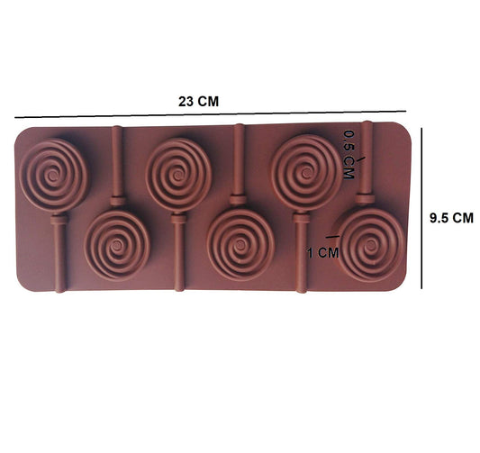SYGA 6-Cavity Lolipop Shape Chocolate Silicon Mould Candy Jelly Mold