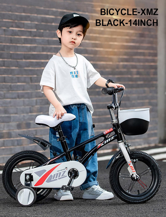 SYGA Bicycles for Kids 3-6 Years Children's Basket Bicycle Magnesium Alloy(14 INCH, Black)