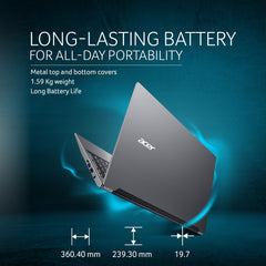 Acer Aspire Lite 12th Gen Intel Core i3-1215U Premium Metal Laptop (16GB RAM/512GB SSD/Windows 11 Home) AL15-52,15.6" Full HD IPS Display, Grey, 1.69 Kg