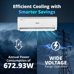 Voltas 123V CAE 1 ton 3 star inverter Split AC | 4-IN-1 Adjustable mode | Energy Efficient | High ambient Cooling-cools even at 52Â°C | Anti dust filter with Anti-microbial coating |Copper Coil |White