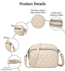 SYGA Women's Crossbody Bags,Single Shoulder Small Bags With Chex Design(Off-White)