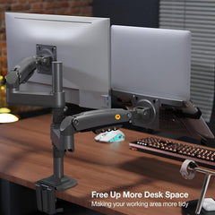 SYGA NB H180-FP Dual Monitor Desk Mount, 22-32 Inches, 2-12KG Load Capacity, Black