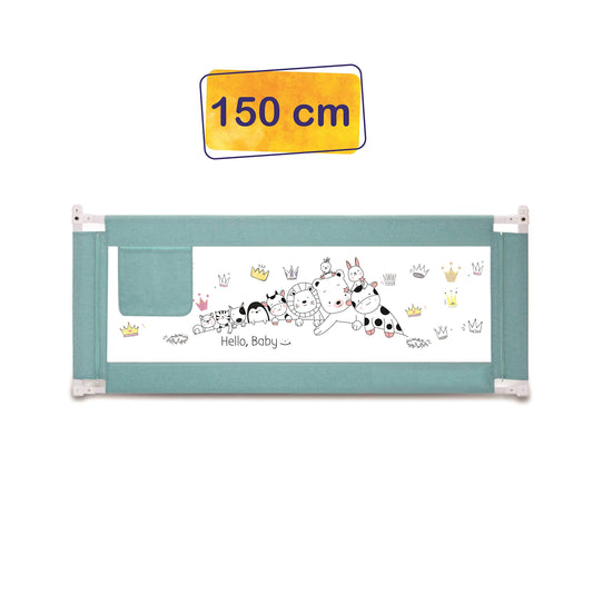 SYGA 1.5 Meter Animal Print Baby Safety Bed Rail_Green