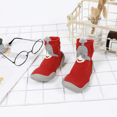 MOMISY Baby Socks Animal Themed, Funny Cartoon Printed Cotton Socks with Shoes - Soft, Non-Slip, and Comfortable Size 12-18M(RedShark-22-23)