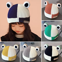 MOMISY Baby Beanie Hat, Chess Warm Toddlers Winter Hat, Double Pom Pom Beanies for Boys & Girls Woolen Knitted Cap (6 Months - 2 Years) (Navy)
