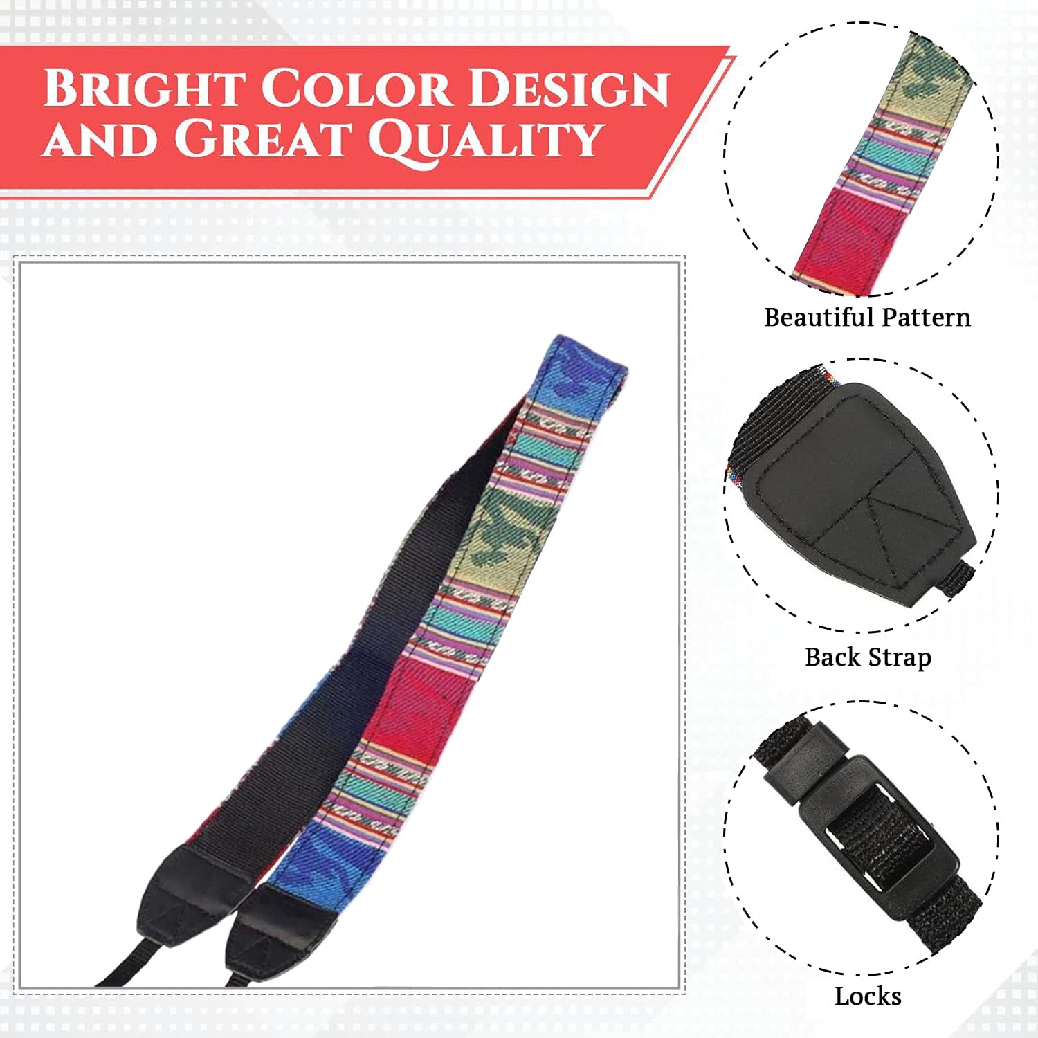 SYGA 1 Piece Black Coloured DSLR Camera Shoulder Strap