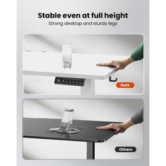 ARTIKEL Artidesk Lite Electric Height Adjustable Table for Office & Home | Sit Stand Gaming Desk|80Kg Wt Lift | Cup Holder Headphone Hook & Cable Management|120X60Cm | White