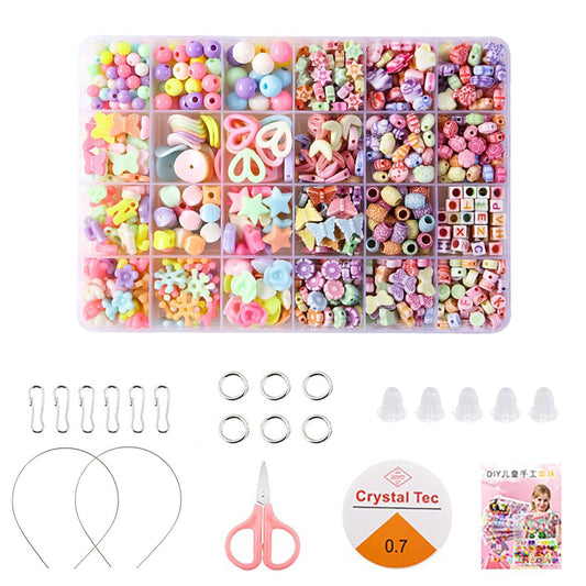 SYGA Beads for Kids Crafts Children's Jewelry Making Kit DIY Bracelets Necklace Hairband and Rings Craft Kits Birthday for 4, 5, 6, 7-Year-Old Little Girls-Multicolor (DIYBeadsSet-16)