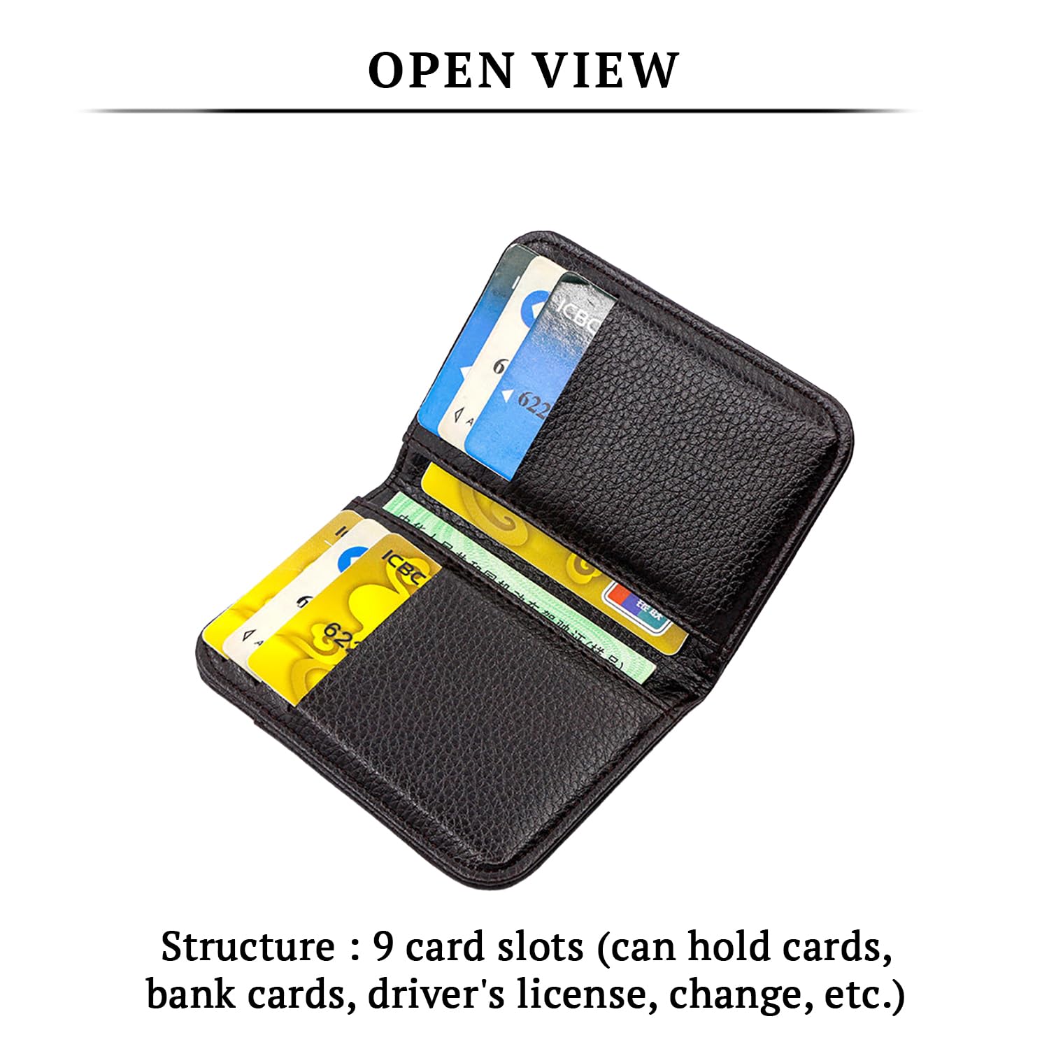 SYGA Men's Thin Portable Multiple Card Slots Large-Capacity Protective Cover Card Holder Wallet (Black)