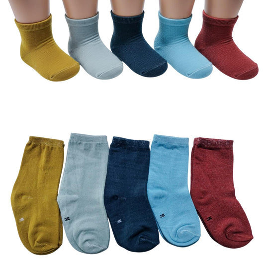 MOMISY 5 Pairs Bamboo Ankle Socks for children kids Toddlers Infant Baby Girl Boys (IN, Age, 3 Years, 5 Years, Plain)