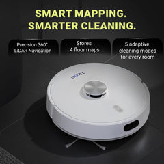 TIRON TRV 20 Max Robotic Vacuum Cleaner, Self-Empty Station, 2-in-1 Vacuum & Mop, Lidar Navigation, 5000 Pa Suction, Highest Battery & Longest Runtime, Obstacle Climbing, Advanced Mapping