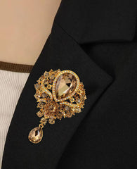 SYGA Brooch Pin Fashion Crystal Rhinestone Jewellery Pin Vintage Clothing Accessories Decoration Champagne Glass Pendant Brooches For Women- S243
