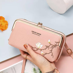 MOMISY Multi-Function Crossbody Bags for Women Mobile Purse Cell Phone Pouch with Adjustable Wide Strap Holder Pocket Small Purse Wallets Sling Bag Mini Shoulder Bags for Ladies Girls (Light Pink)