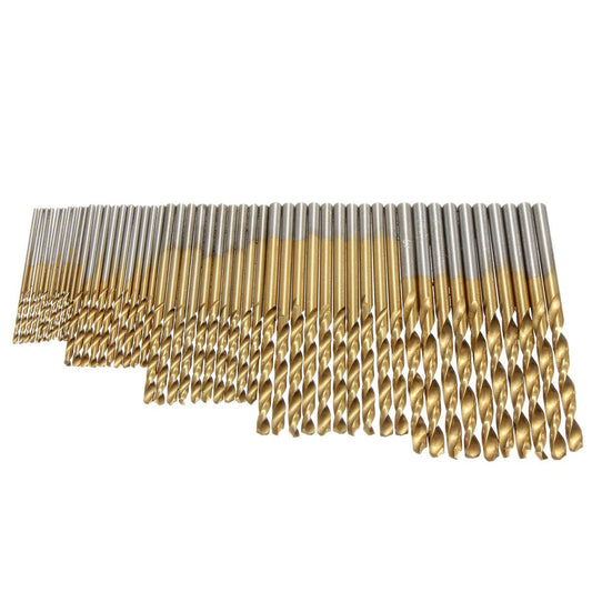 SYGA 50Pcs Twist Drill Bit Set, Titanium Coated High Speed Steel, Mini Drill Bit, Micro Precision 1/1.5/2/2.5/3mm Drill Tool