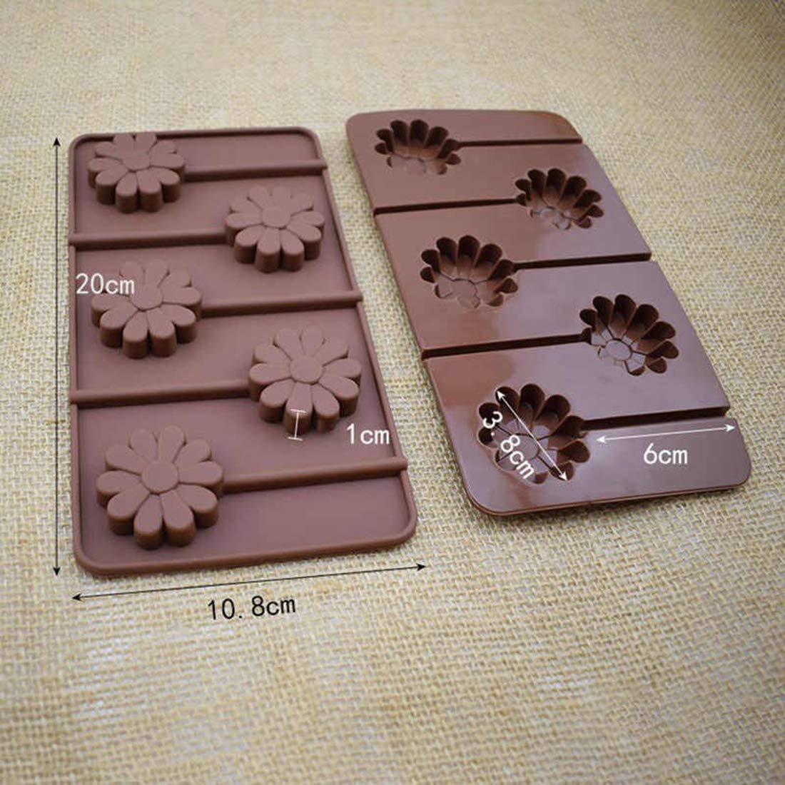 SYGA 6-Cavity Lolipop shap Chocolate Silicon Mould Candy Mould_Flower