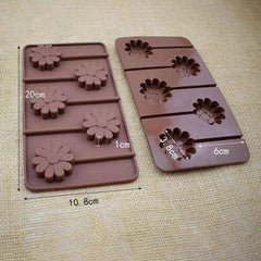 SYGA 6-Cavity Lolipop shap Chocolate Silicon Mould Candy Mould_Flower