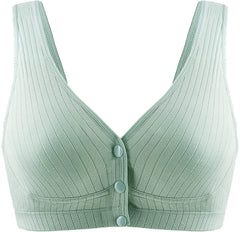 Momisy Women's Cotton Lightly Padded Wire Free Maternity Bra Green
