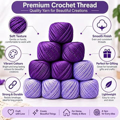 Crochet Cotton Thread Yarn Combo, 10 Rolls for Knitting, Crochet, Embroidery and Craft Making, Soft Decorative Thread for Handmade DIY Projects, Yellow & Green