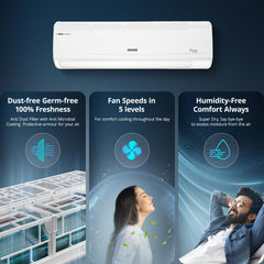 Voltas 185V Vectra CAR 1.5 ton 5 star inverter Split AC|4-IN-1 Adjustable mode|Energy Efficient|High ambient Cooling-cools even at 52Â°C|Anti dust filter with Anti-microbial coating|Copper Coil|White