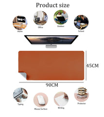 SYGA Desk Pad Protector Waterproof PU Desk Mat Blotters on Desktop Laptop Computer Gaming Keyboard Mouse Pad Non-Slip Desk Writing Mat Cover for Office & Home 90CM * 45CM Black & Black